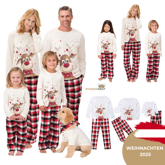 Renntier Pyjamas Set Weihnachten