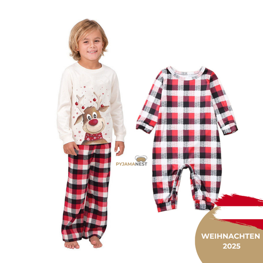Renntier Pyjamas Set Weihnachten